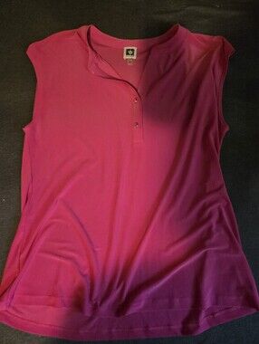 Anne Klien Sleeveless Pink Polo Tank Top
